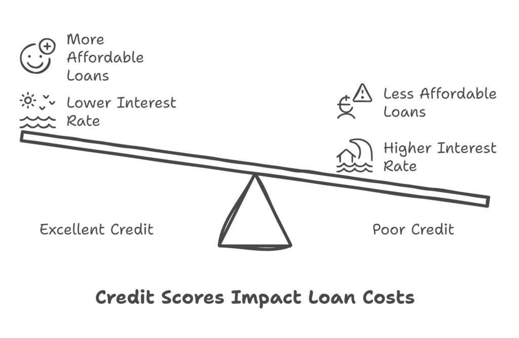 credit score impact loan costs