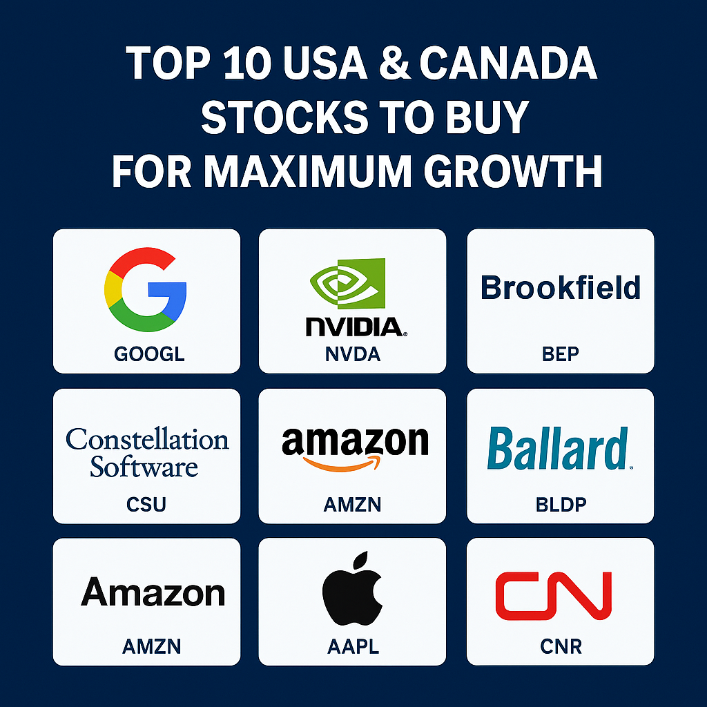 Top 10 USA & Canada Stocks to Buy in 2025 for Maximum Growth